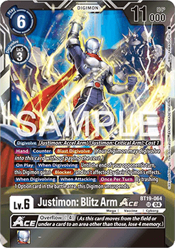 Justimon: Blitz Arm Ace (BT19-064) (V.1)