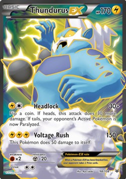 Thundurus EX - Roaring Skies (Ultra Rare) [ROS-98]