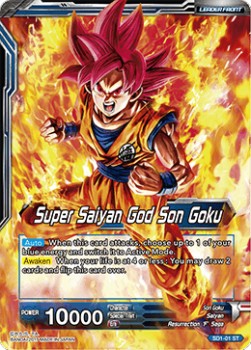 Super Saiyan God Son Goku // SSGSS Son Goku, The Soul Striker - Starter Deck: The Awakening (Starter Rare) [SD1-01]