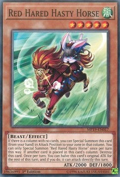 Red Hared Hasty Horse - 2019 Gold Sarcophagus Tin Mega Pack (Common) [MP19-017]