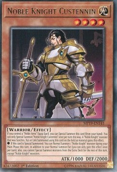 Noble Knight Custennin - 2019 Gold Sarcophagus Tin Mega Pack (Rare) [MP19-141]