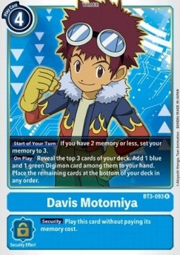 Davis Motomiya (BT3-093) - Release Special Booster v1.5 (Rare) [SR1.5-BT3-093]