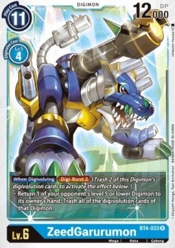 ZeedGarurumon (BT4-033) (V.1) - Great Legend (Rare) [BT-04-BT4-033]