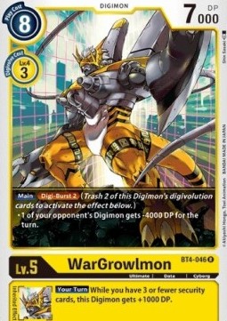 WarGrowlmon (BT4-046) - Great Legend (Rare) [BT-04-BT4-046]