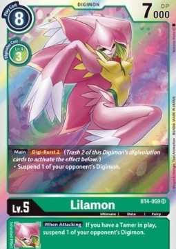 Lilamon (BT4-059) (V.1) - Great Legend (Super Rare) [BT-04-BT4-059]