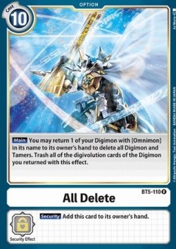 All Delete (BT5-110) - Battle Of Omni (Rare) [BT-05-BT5-110]