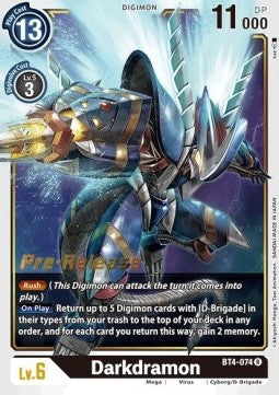 Darkdramon (BT4-074) - Promos: Great Legend (Rare) [BT-04P-BT4-074]
