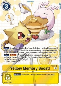 Yellow Memory Boost! (P-037) (V.2) - Promos (Alternative Art) [P-P-037]