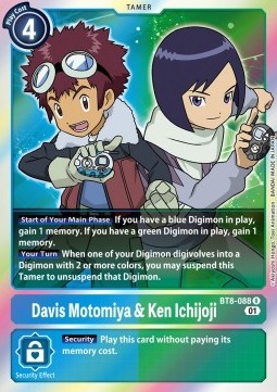 Davis Motomiya & Ken Ichijoji (BT8-088) - New Awakening (Rare) [BT-08-088]