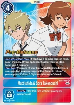 Matt Ishida & Sora Takenouchi (BT9-085) - Promos: X Record (Rare) [BT-09P-BT9-085]