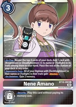 Nene Amano (BT10-092) - Xros Encounter (Rare) [BT-10-092]