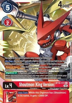 Shoutmon (King Version) (BT10-111) (V.1) - Xros Encounter (Secret Rare) [BT-10-111]