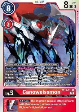 Canoweissmon (BT10-011) - Xros Encounter (Rare) [BT-10-011]