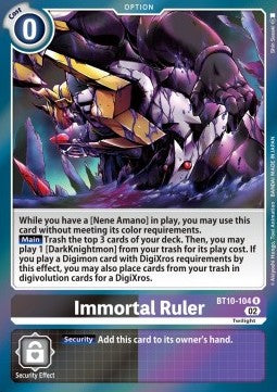 Immortal Ruler (BT10-104) - Xros Encounter (Rare) [BT-10-104]