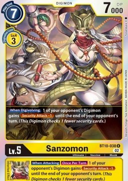 Sanzomon (BT10-038) - Xros Encounter (Rare) [BT-10-038]
