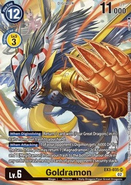 Goldramon (EX3-035) (V.2) - Draconic Roar (Alternative Art) [EX-03-035]