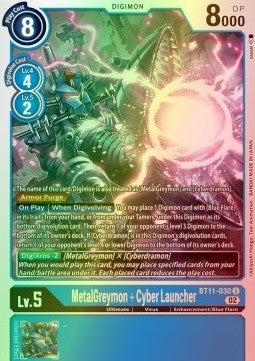 MetalGreymon + Cyber Launcher (BT11-030) (V.2) - Dimensional Phase (Uncommon) [BT-11-030]