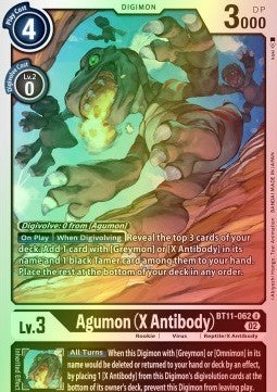 Agumon (X Antibody) (BT11-062) (V.2) - Dimensional Phase (Uncommon) [BT-11-062]