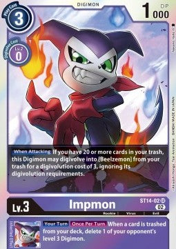 Impmon (ST14-02) - Advance Deck: Beelzemon (Super Rare) [ST-14-002]