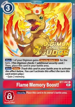Flame Memory Boost! (BT7-092) - Judge Promos (Common) [JP-BT7-092]