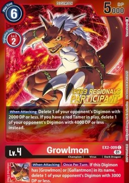 Growlmon (EX2-009) (V.1) - Championship 2023 Promos (Common) [CP23-EX2-009]