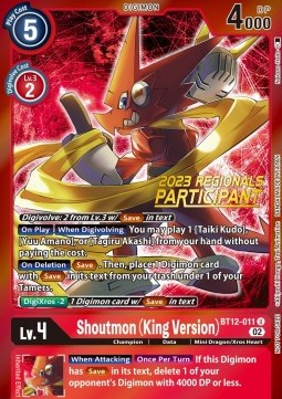 Shoutmon (King Version) (BT12-011) (V.1) - Championship 2023 Promos (Uncommon) [CP23-BT12-011]