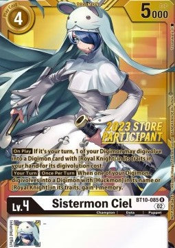 Sistermon Ciel (BT10-085) (V.1) - Store Championships Promos (Alternative Art) [SCP-BT10-085]