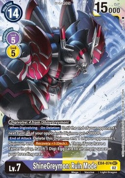 ShineGreymon: Ruin Mode (EX4-074) (V.1) - Alternative Being (Secret Rare) [EX04-074]