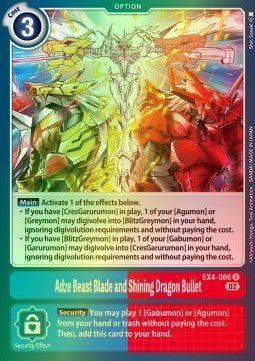 Adze Beast Blade and Shining Dragon Bullet (EX4-066) (V.2) - Alternative Being (Uncommon) [EX04-066]