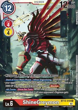 ShineGreymon (BT13-018) - Versus Royal Knights (Rare) [BT-13-018]