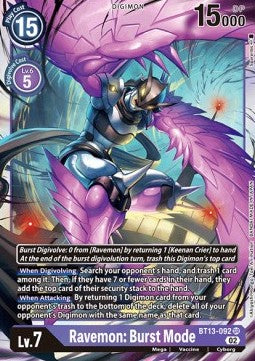 Ravemon: Burst Mode (BT13-092) (V.1) - Versus Royal Knights (Super Rare) [BT-13-092]