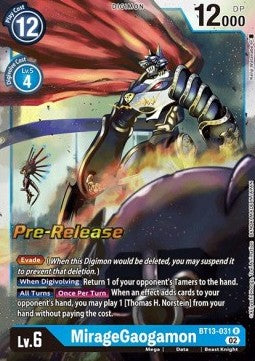 MirageGaogamon (BT13-031) - Promos: Versus Royal Knights (Rare) [BT-13P-031]