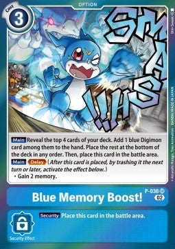 Blue Memory Boost! (P-036) (V.1) - Resurgence Booster (Super Rare) [RB-01-P-036]