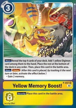 Yellow Memory Boost! (P-037) (V.1) - Resurgence Booster (Super Rare) [RB-01-P-037]