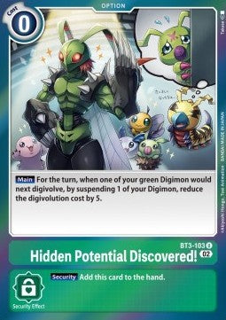 Hidden Potential Discovered! (BT3-103) - Resurgence Booster (Uncommon) [RB-01-BT3-103]
