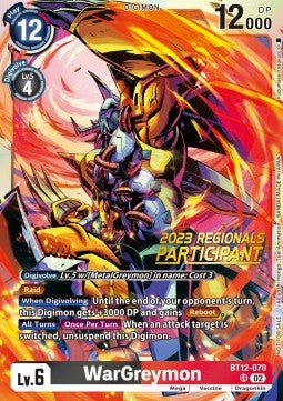 WarGreymon (BT12-070) (V.1) - Championship 2023 Promos (Alternative Art) [CP23-BT12-070]