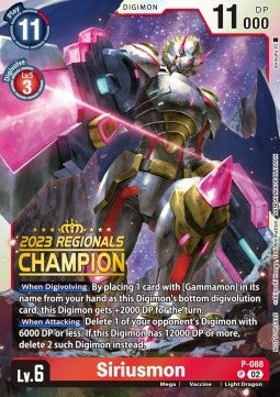 Siriusmon (P-088) (V.3) - Championship 2023 Promos (Alternative Art) [CP23-P-088]