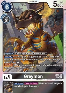 Greymon (ST15-08) - Starter Deck: Dragon of Courage (Super Rare) [ST-15-008]