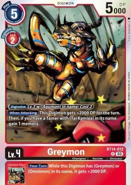 Greymon (BT14-012) - Blast Ace (Rare) [BT-14-012]