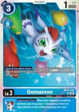 Gomamon (BT14-020) (V.1) - Blast Ace (Super Rare) [BT-14-020]