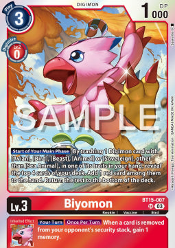 Biyomon (BT15-007) (V.1) - Exceed Apocalypse (Super Rare) [BT-15-007]