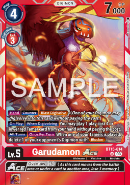 Garudamon Ace (BT15-014) - Exceed Apocalypse (Super Rare) [BT-15-014]
