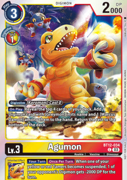 Agumon (BT12-034) - Official Tournament Pack Events (Alternative Art) [OTPE-BT12-034]