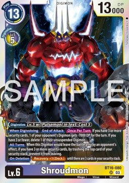 Shroudmon (BT16-080) (V.1) - Beginning Observer (Super Rare) [BT-16-080]