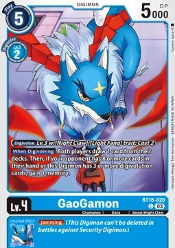 GaoGamon (BT16-020) - Beginning Observer (Common) [BT-16-020]