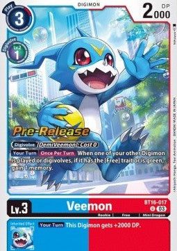 Veemon (BT16-017) - Promos: Beginning Observer (Uncommon) [BT-16P-BT16-017]