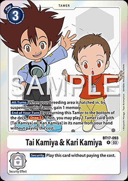 Tai Kamiya & Kari Kamiya (BT17-093) (V.1) - Secret Crisis (Rare) [BT-17-093]