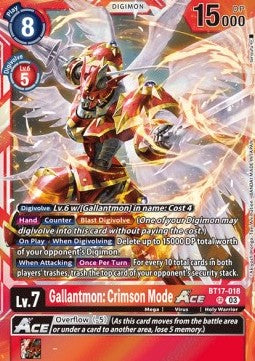 Gallantmon: Crimson Mode Ace (BT17-018) (V.1) - Secret Crisis (Super Rare) [BT-17-018]