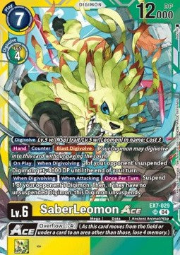 SaberLeomon Ace (EX7-029) (V.1) - Digimon Liberator (Super Rare) [EX-07-029]
