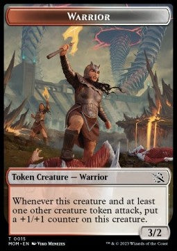 Warrior Token (RW 3/2) // Wrenn and Realmbreaker Emblem - March of the Machine: Extras (Token) [XMOM-T 15/23]